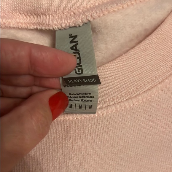 Gildan Pink Crew Neck Sweater with Disney Castle Design - Picture 5 of 5